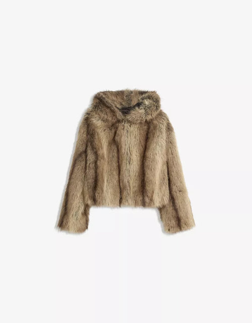 Plush Hooded Fur Coat
